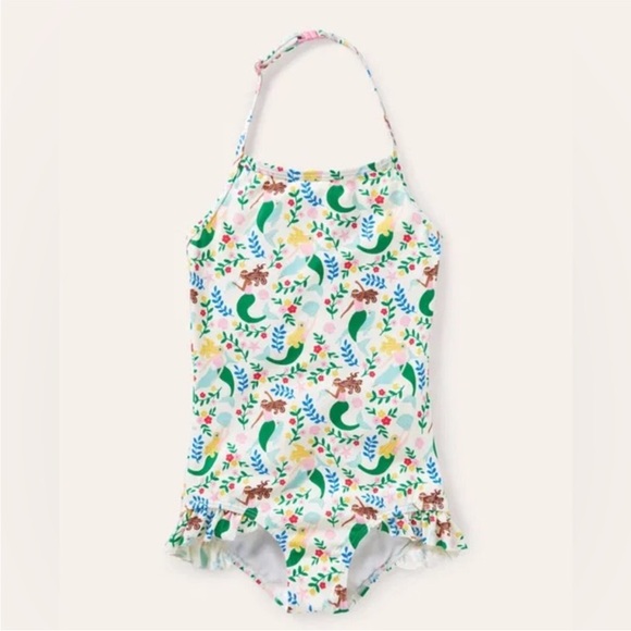 Mini Boden Other - Mini Boden Halterneck Mermaid Swimsuit Ruffle Trim Size 2-3 Years Beach